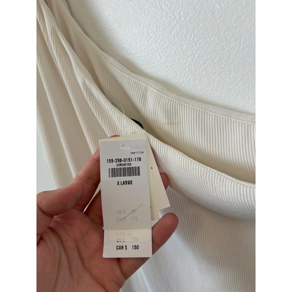 NWT women's Abercrombie & Fitch One-Shoulder Ribbed Maxi Dress – White – XL - Picture 9 of 9